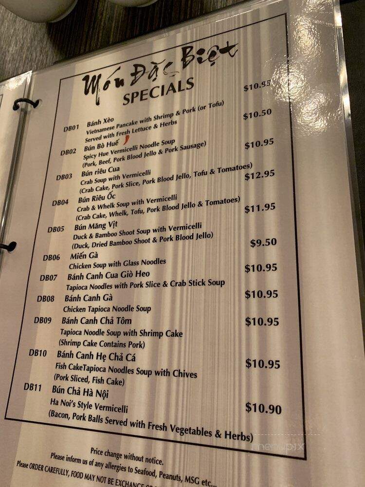 Pho Now - Toronto, ON menu_pic