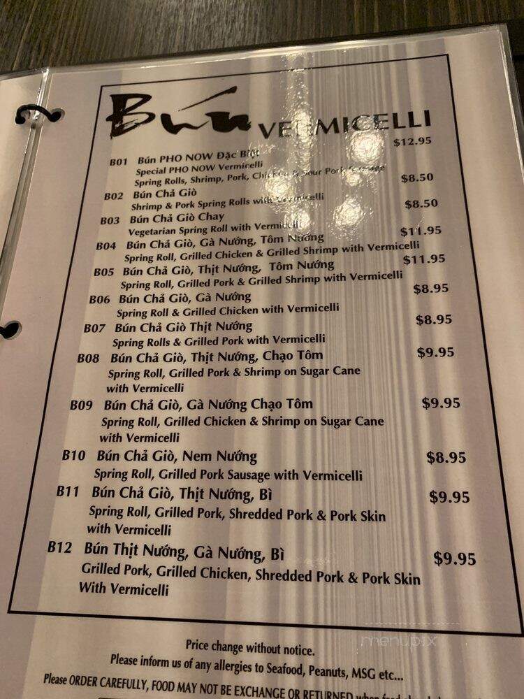 Pho Now - Toronto, ON menu_pic