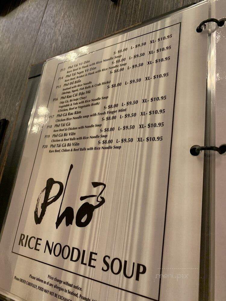 Pho Now - Toronto, ON menu_pic