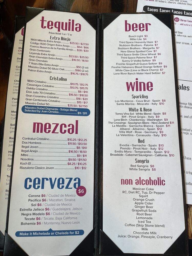 Solago Restaurant & Tequila Bar - Sister Bay, WI menu_pic