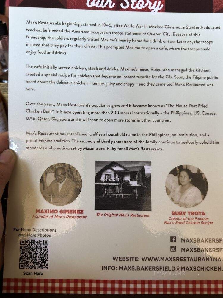 Max's Restaurant - Bakersfield, CA menu_pic