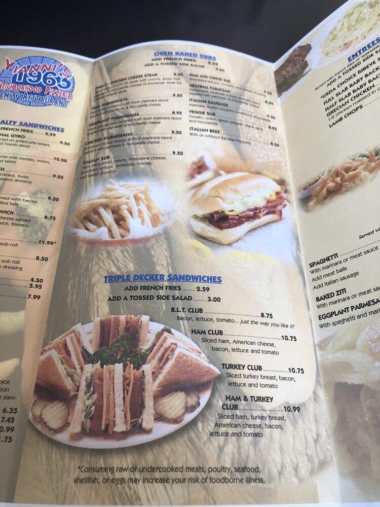 Yianni's Neighborhood Pizzeria - Chesapeake, VA menu_pic