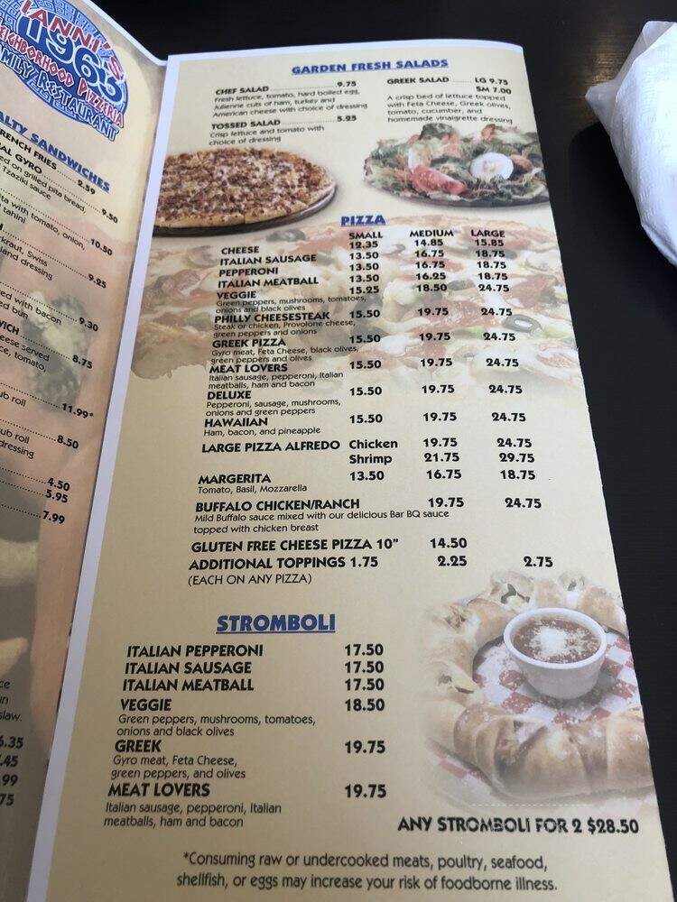 Yianni's Neighborhood Pizzeria - Chesapeake, VA menu_pic