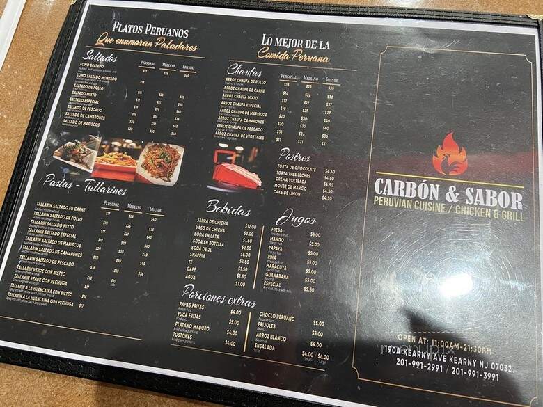 Carbon & Sabor - Kearny, NJ menu_pic