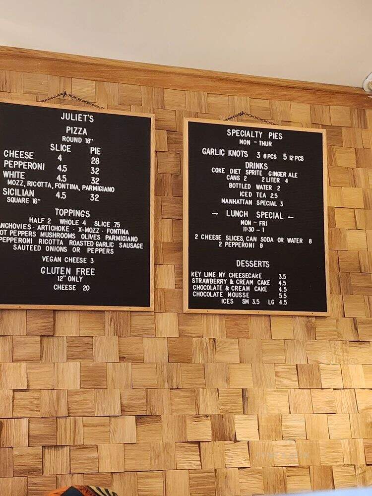 Juliet's Pizza - Queens, NY menu_pic