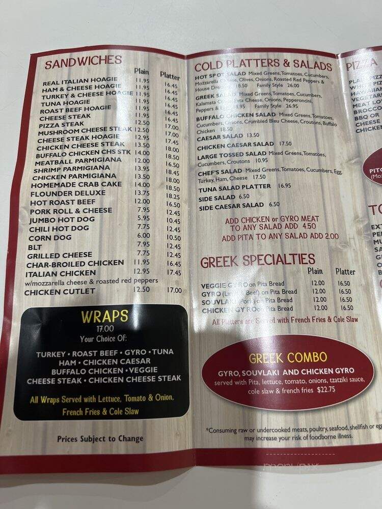 Original Hot Spot 1 - Wildwood, NJ menu_pic
