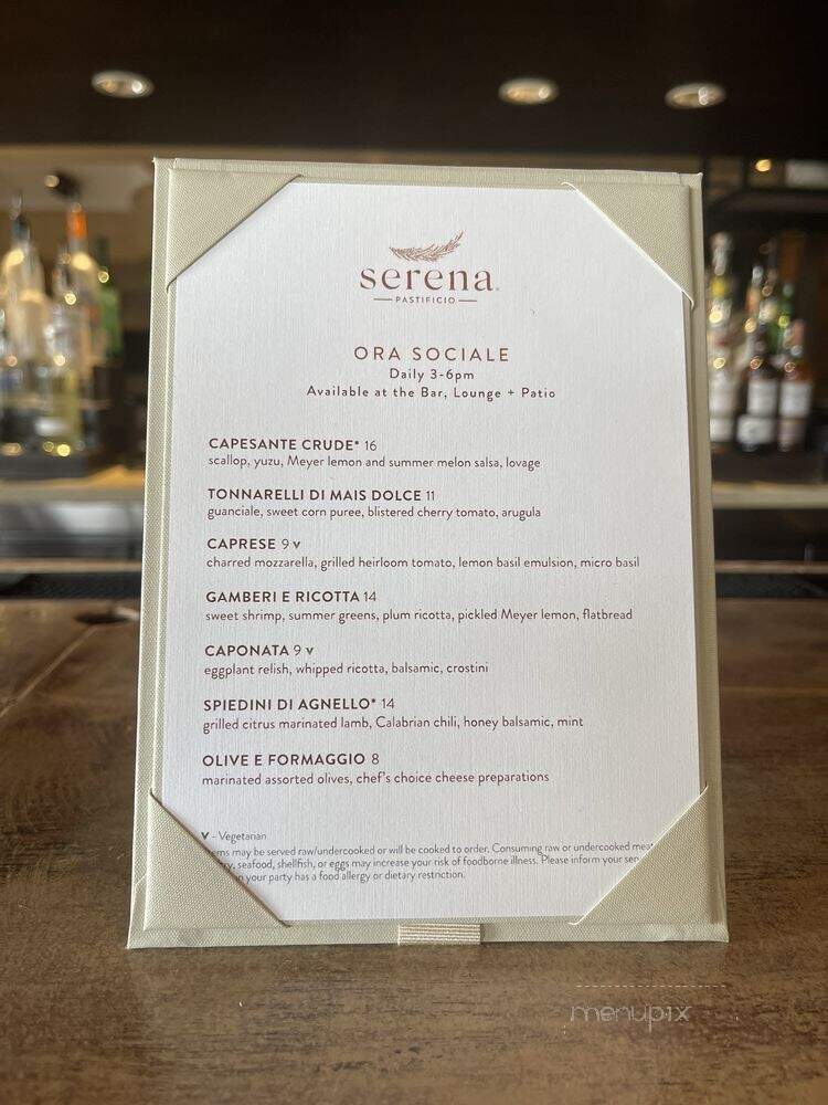 Serena Pastificio - Boca Raton, FL menu_pic