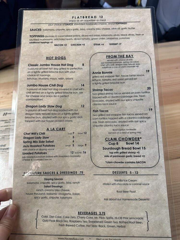 House Of JuJu - Visalia, CA menu_pic