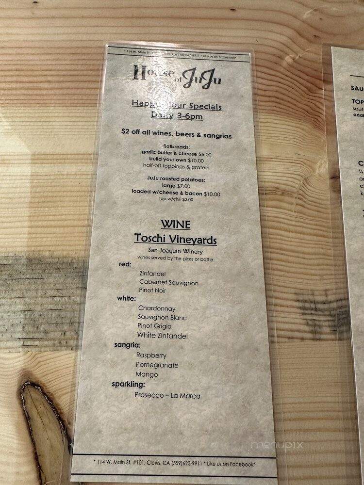 House Of JuJu - Visalia, CA menu_pic