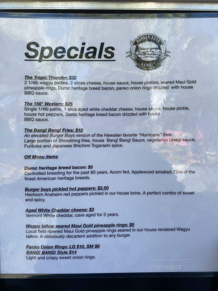 Burger Boys - Kihei, HI menu_pic