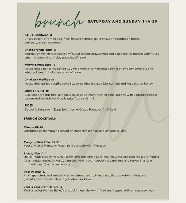 Marvin's Restaurant & Lounge - Columbus, OH menu_pic