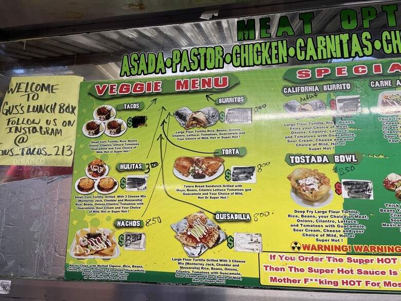 Guss Lunch Box - Los Angeles, CA menu_pic