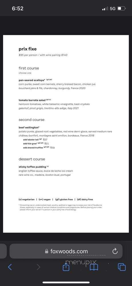 Gordon Ramsay Hell's Kitchen - Mashantucket, CT menu_pic
