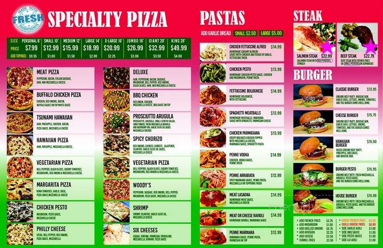 Alessandro's Pizza Italian Restaurant - Vernon, CA menu_pic