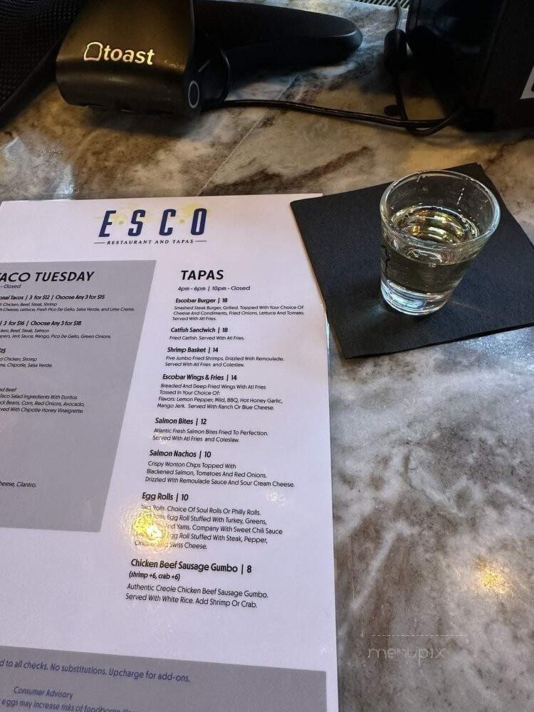 Escobar Restaurant and Tapas - Columbus, OH menu_pic