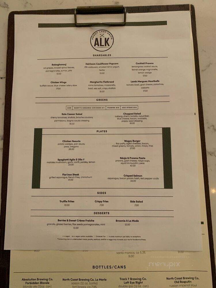 About Last Knife - Los Angeles, CA menu_pic