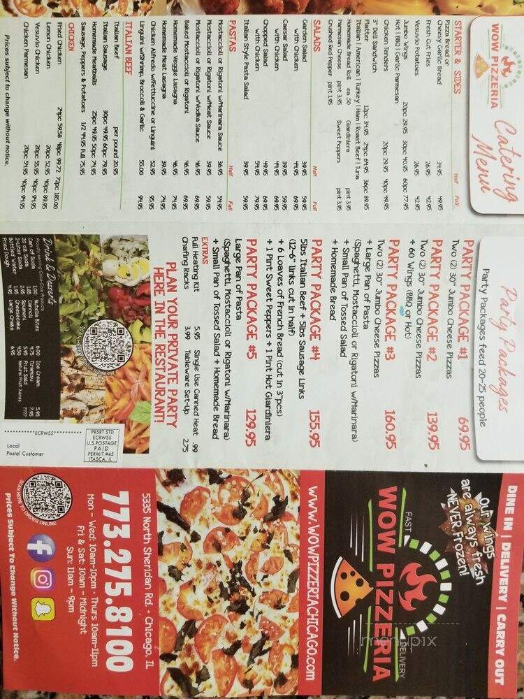 WOW Pizzeria - Chicago, IL menu_pic