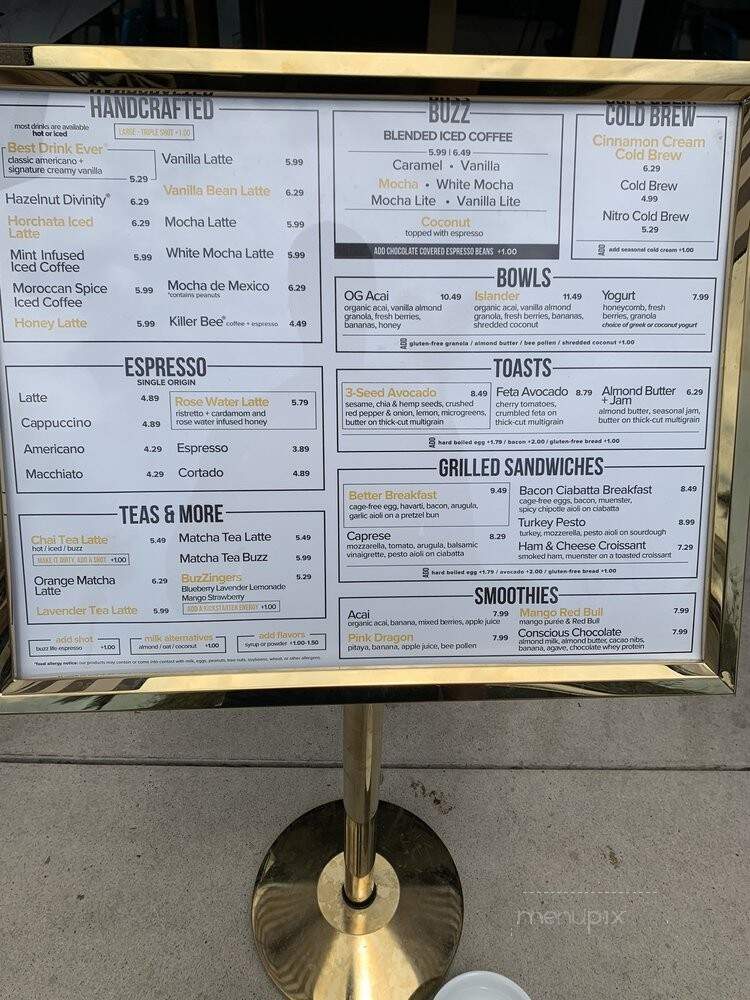 Better Buzz Coffee - Coronado, CA menu_pic
