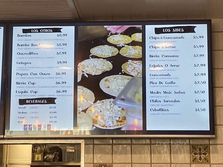 Madre Maiz - Pasadena, CA menu_pic