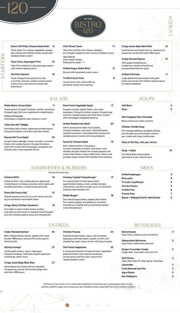 Bistro 120 - Oakdale, CA menu_pic
