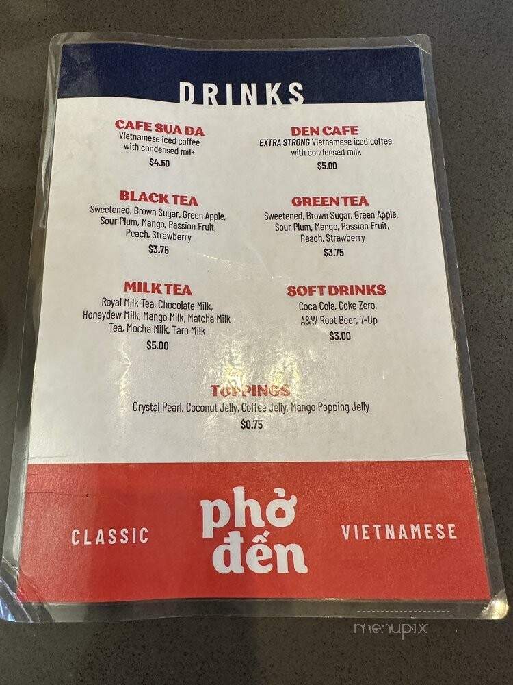 Pho Den - Burnaby, BC menu_pic