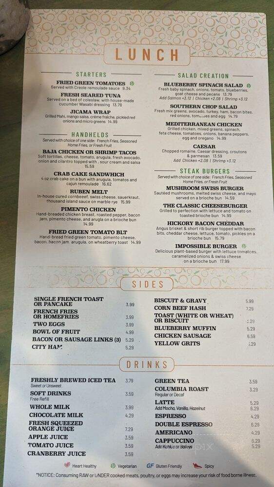 Mimosa's - Myrtle Beach, SC menu_pic