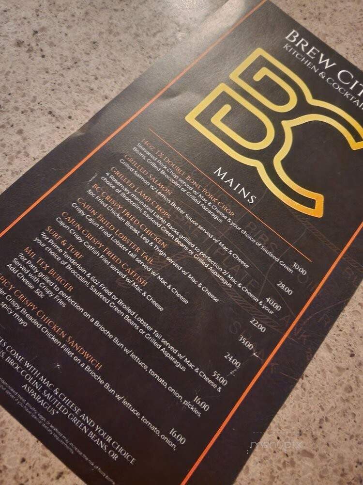 Brew City Kitchen and Cocktails - Dallas, TX menu_pic