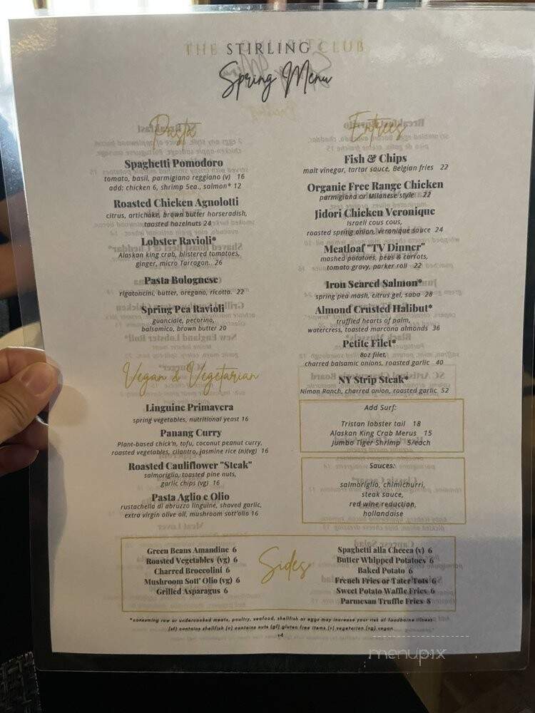 The Stirling Club - Las Vegas, NV menu_pic
