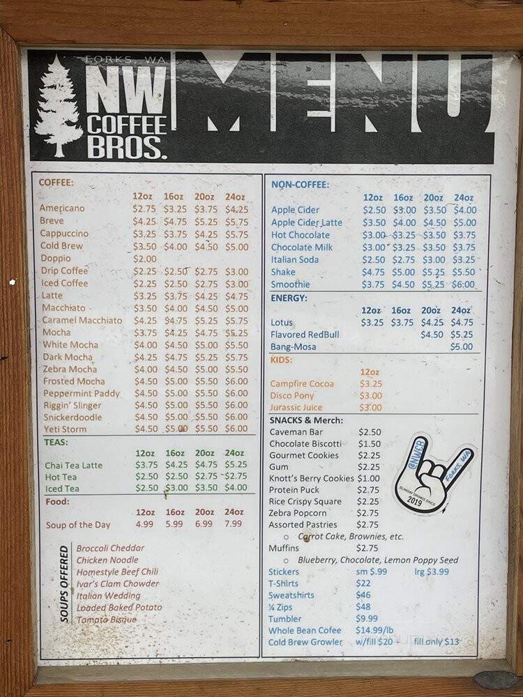 NW Coffee Bros - Forks, WA menu_pic