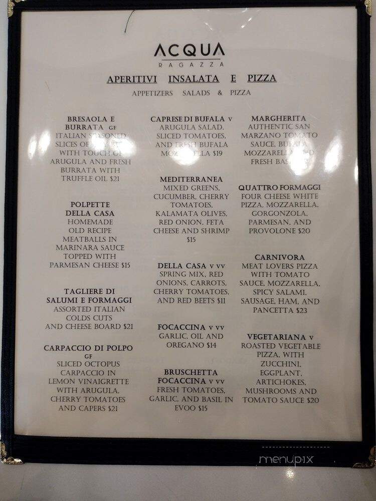 Acqua Ragazza - Mooresville, NC menu_pic