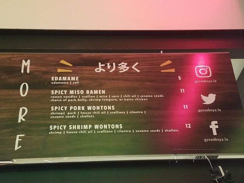 Gyoza Boyz DTLA - Los Angeles, CA menu_pic