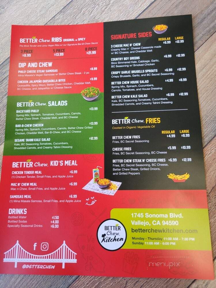 Better Chew Kitchen - Vallejo, CA menu_pic