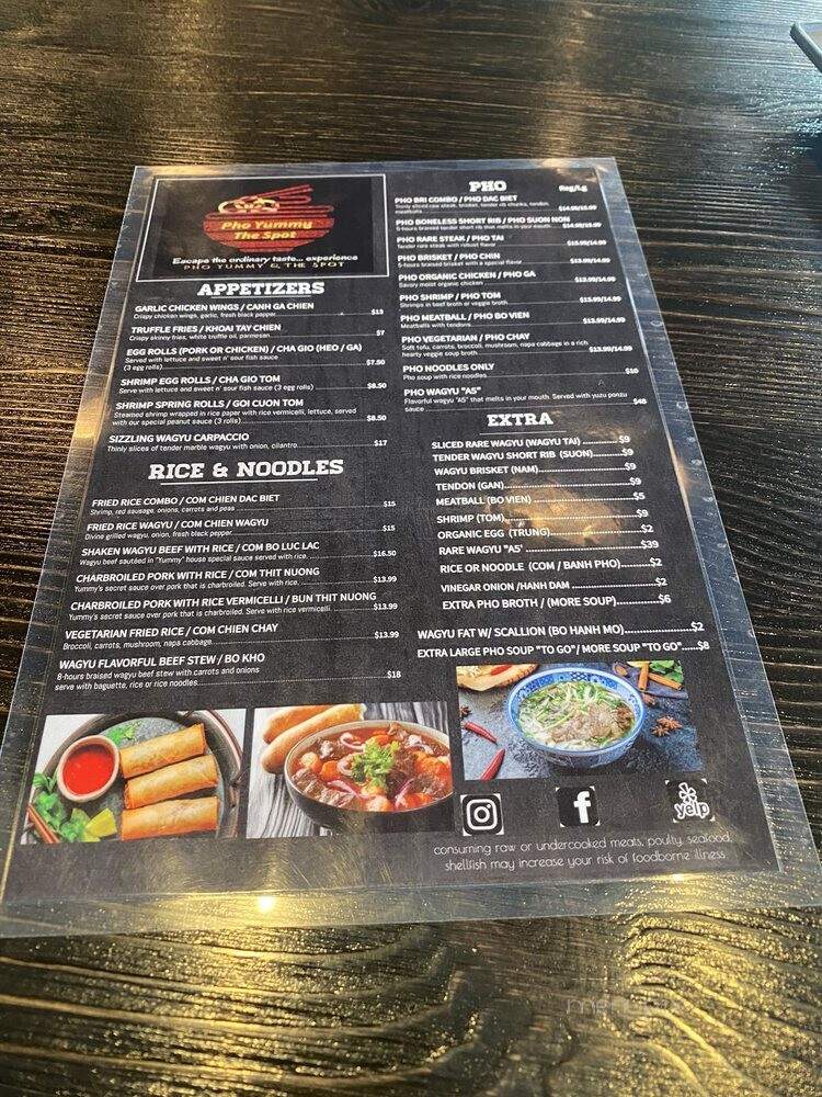 Pho Yummy - Artesia, CA menu_pic