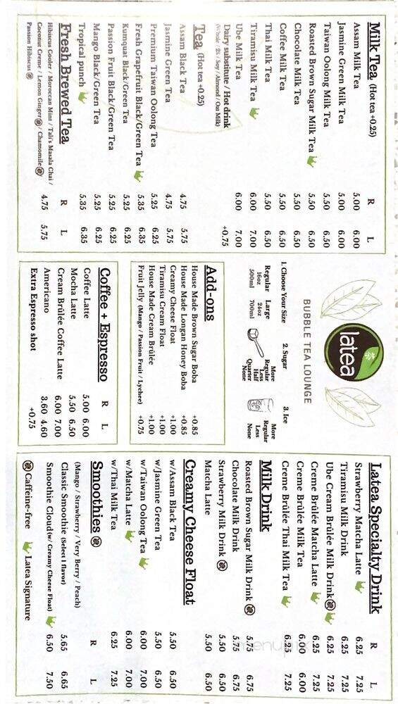 Latea - Littleton, CO menu_pic