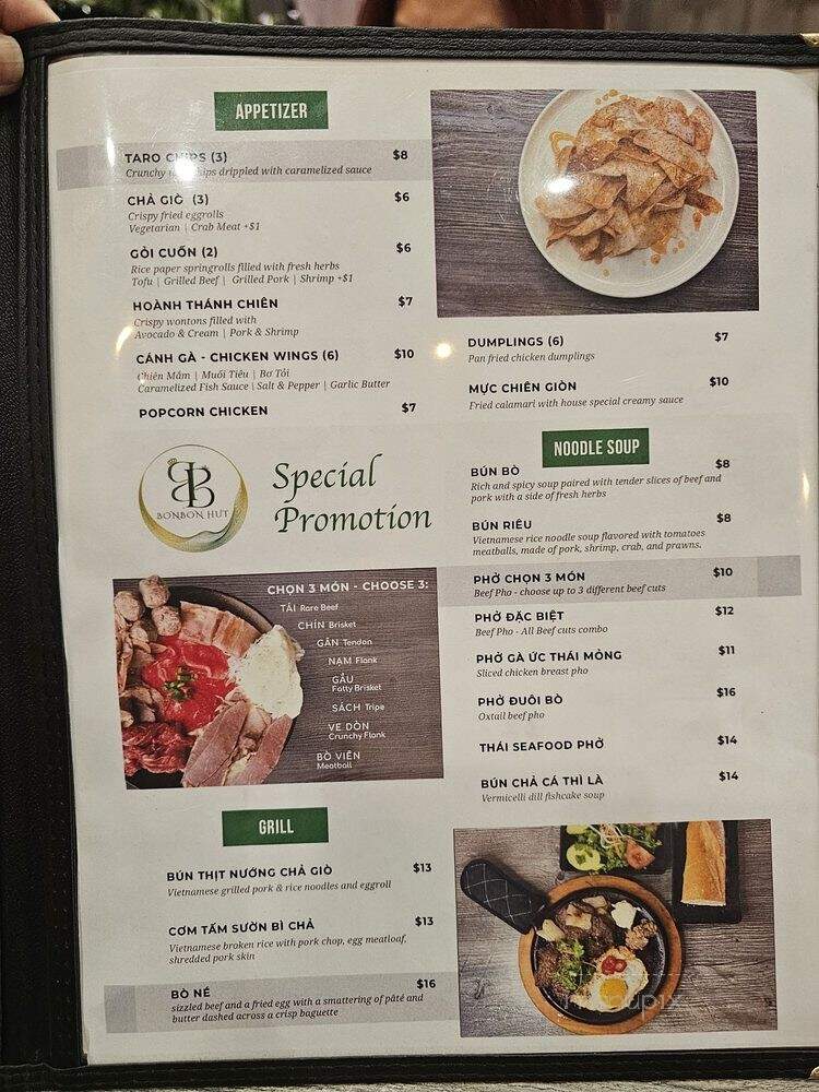 Bonbon Hut - Santa Ana, CA menu_pic