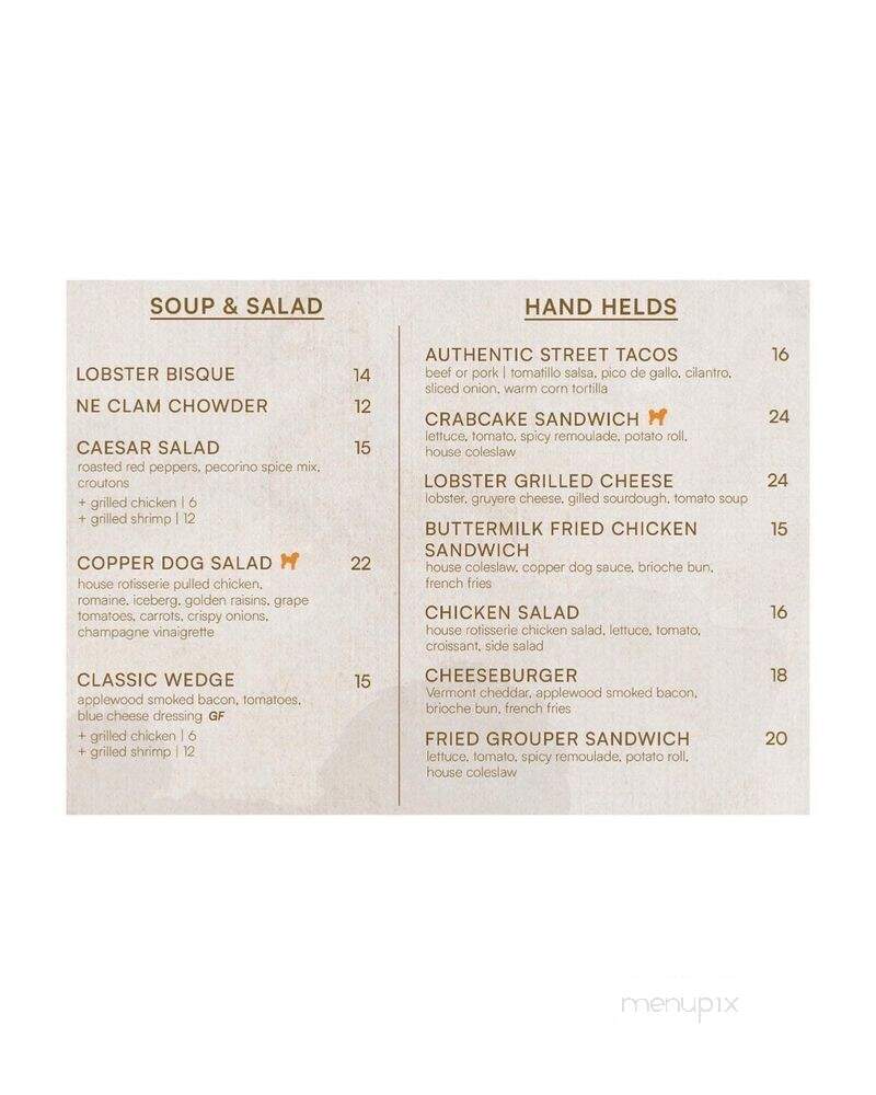 Copper Dog - Wildwood, NJ menu_pic