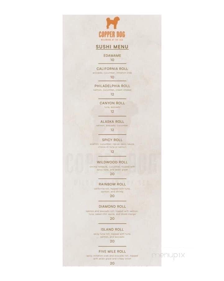 Copper Dog - Wildwood, NJ menu_pic