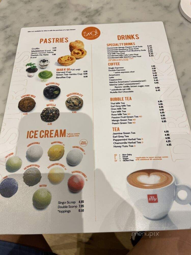 Spot Dessert Bar - Long Island City, NY menu_pic