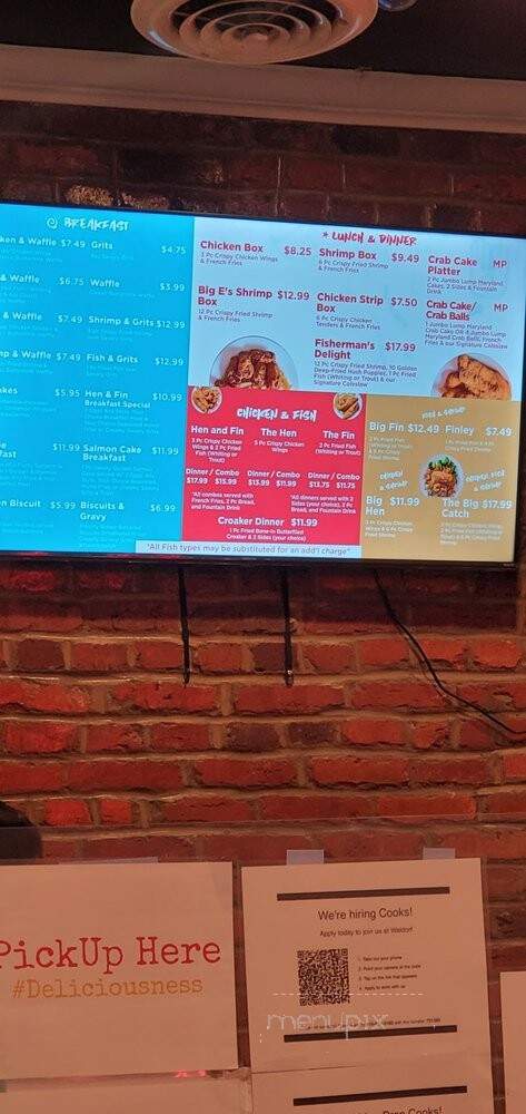 Hen & Fin - Washington, DC menu_pic
