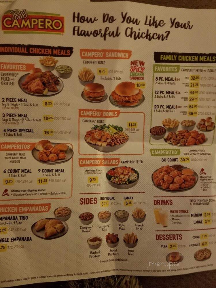 Pollo Campero - Covina, CA menu_pic
