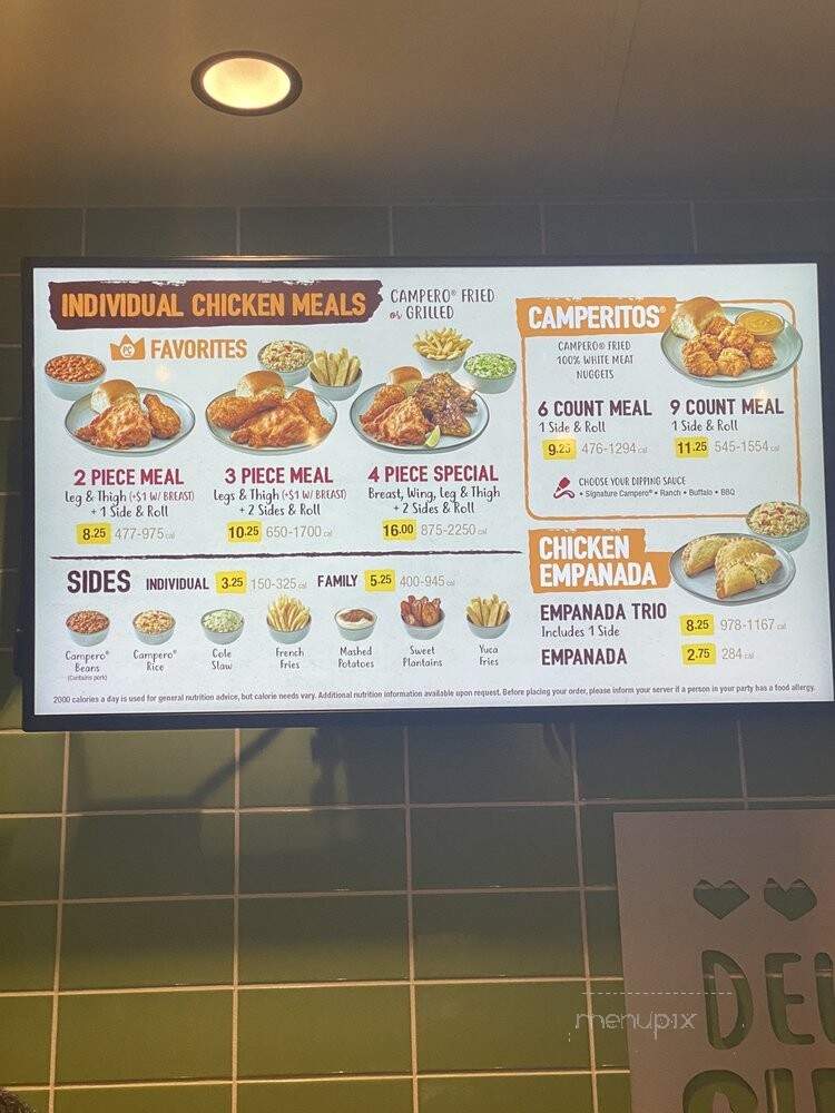 Pollo Campero - Covina, CA menu_pic