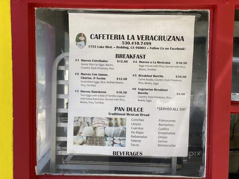Cafeteria La Veracruzana - Redding, CA menu_pic
