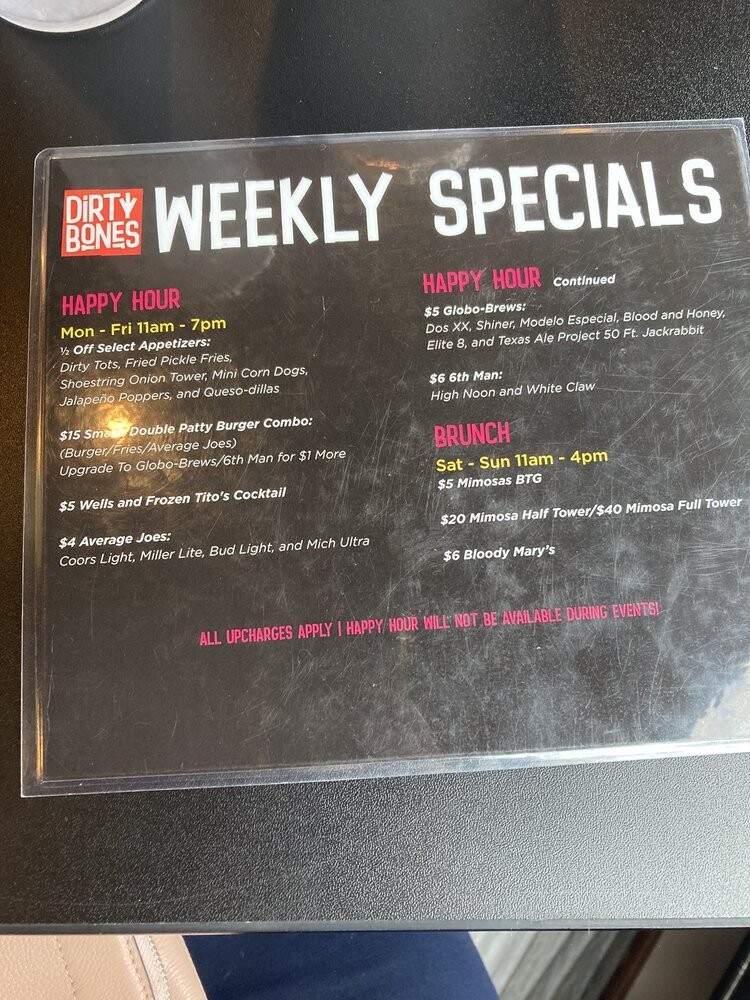 Dirty Bones - Dallas, TX menu_pic