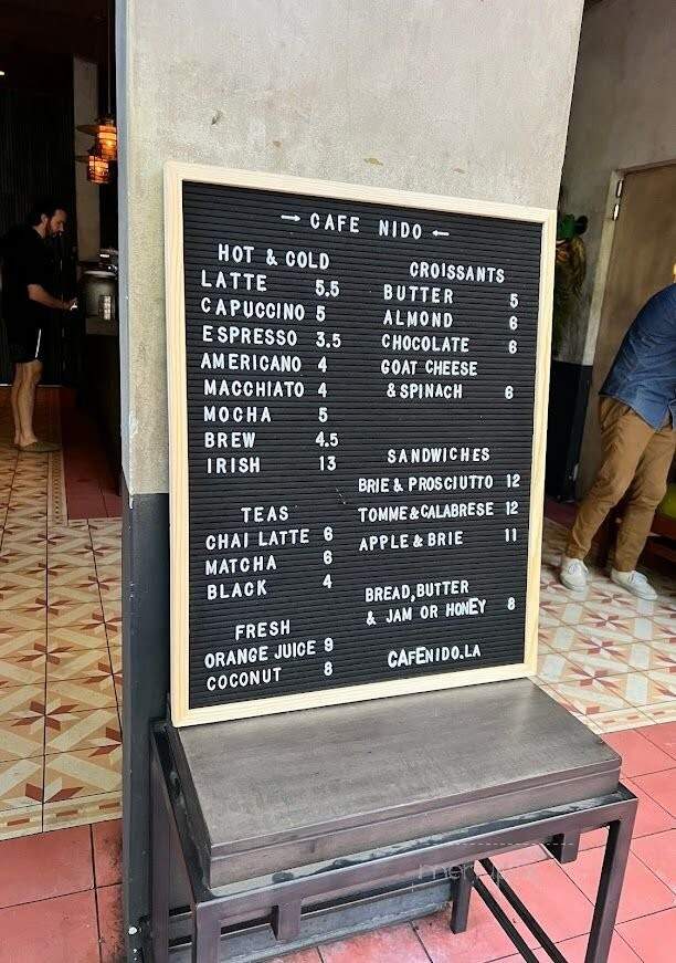 Cafe Nido - Los Angeles, CA menu_pic