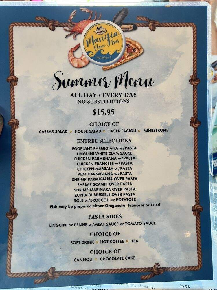 Mangia Clam Bar - Stuart, FL menu_pic