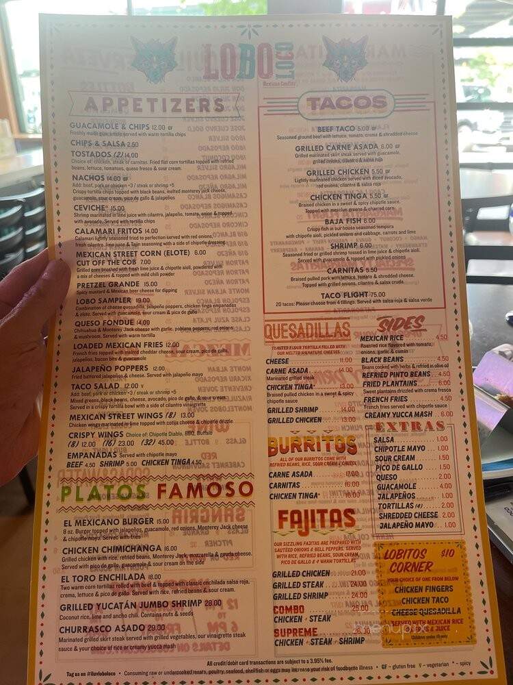Lobo Loco Mexican Cantina - Staten Island, NY menu_pic