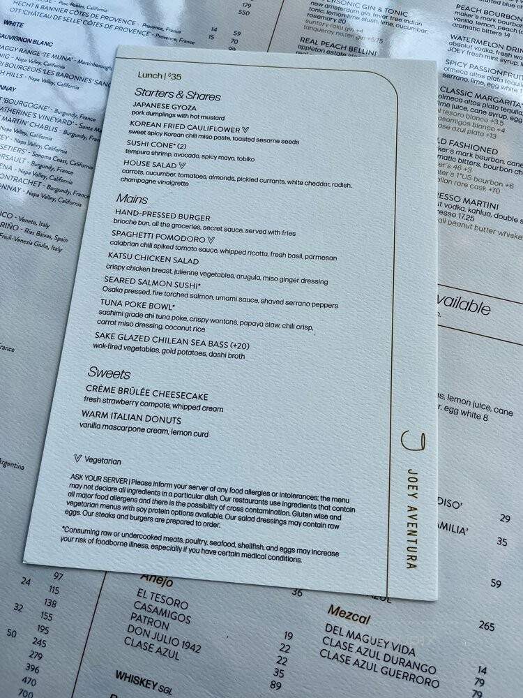 Joey Aventura - Miami, FL menu_pic