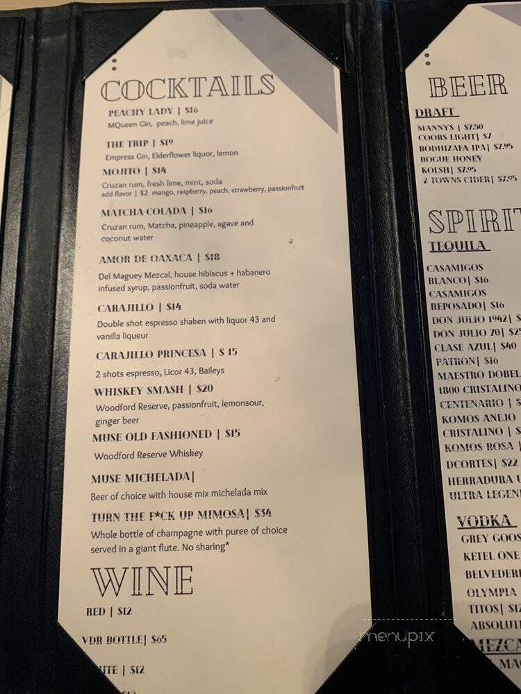 Muse Lounge - Seattle, WA menu_pic
