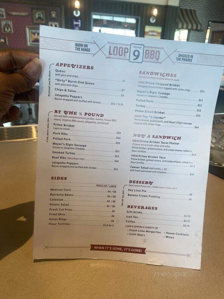 Loop 9 BBQ - Grand Prairie, TX menu_pic