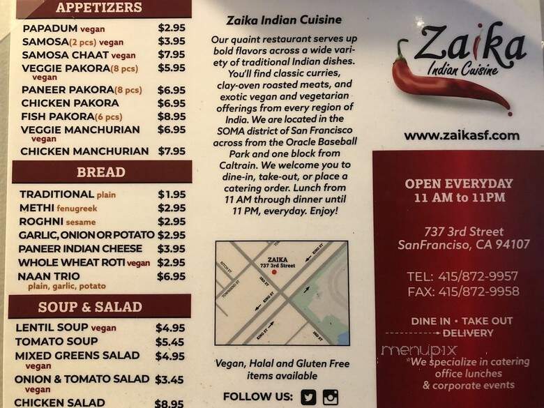 Zaika Indian Cuisine - San Francisco, CA